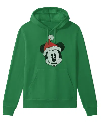 Hybrid Men's Santa Mickey Graphic Long Sleeve Hoodie In Green