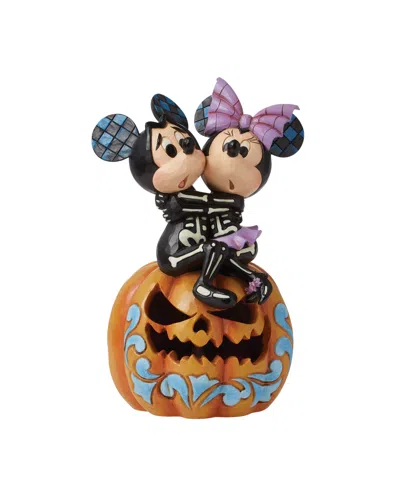 Jim Shore Disney Traditions Mickey And Minnie Scared Skeletons In Multi