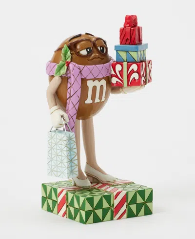 Jim Shore M And M's Brown Character With Presents In Multi