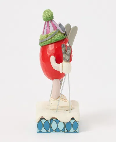 Jim Shore M And M's Red Character With Skis In Multi