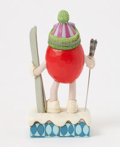 Jim Shore M And M's Red Character With Skis In Multi