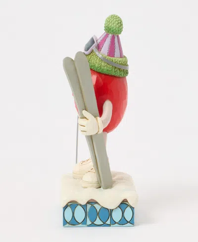 Jim Shore M And M's Red Character With Skis In Multi