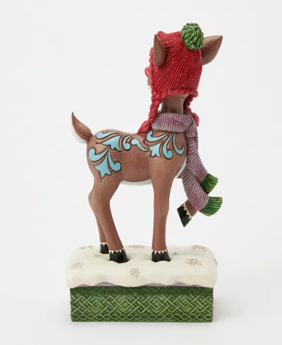 Jim Shore Rudolph With Knit Hat In Brown