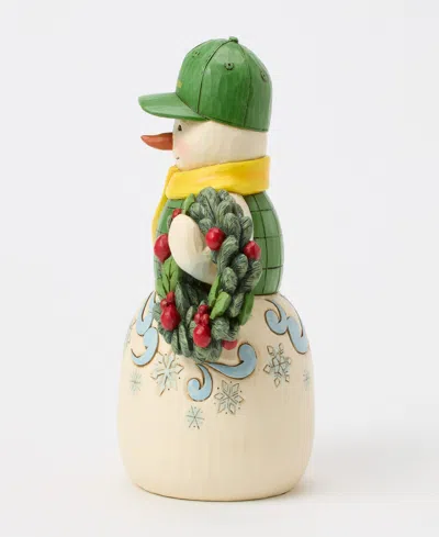 Jim Shore John Deere Snowman In John Deere Hat In Multi