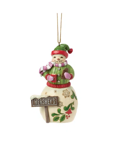 Jim Shore Hershey Snowman With Hershey Sign Ornament In Multi