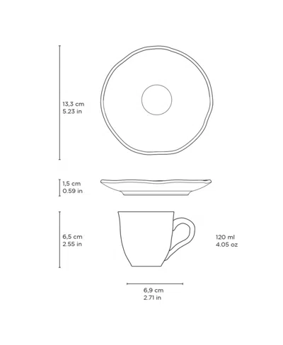 Porto Brasil Stoneware Coffee Cup And Saucer Set, Service For 6 In Green