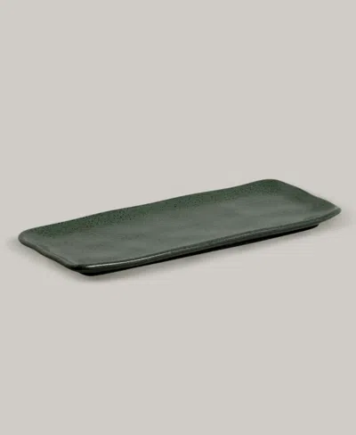 Porto Brasil 12.99" Stoneware Medium Rectangular Platters, Set Of 4 In Green