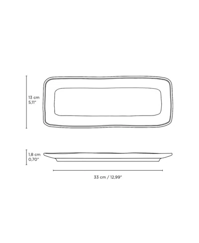 Porto Brasil 12.99" Stoneware Medium Rectangular Platters, Set Of 4 In Green