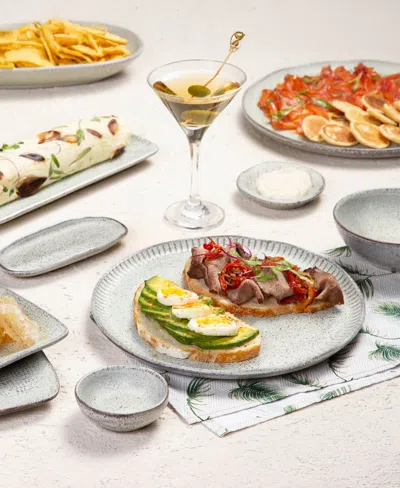 Porto Brasil Stoneware Linhas Dinner Plates, Set Of 6 In Gray