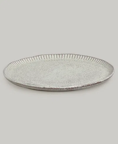 Porto Brasil Stoneware Linhas Dinner Plates, Set Of 6 In Gray
