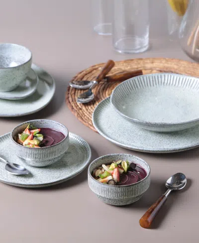 Porto Brasil Stoneware Linhas Salad Bowls, Set Of 6 In Gray