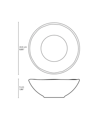 Porto Brasil Stoneware Linhas Salad Bowls, Set Of 6 In Gray