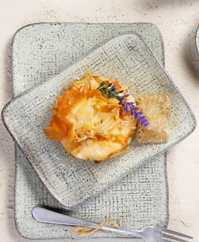 Porto Brasil 7" Stoneware Rectangular Juta Platters, Set Of 4 In Gray