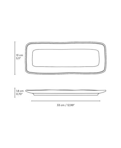 Porto Brasil 12.99" Stoneware Medium Rectangular Platters, Set Of 4 In Neutral