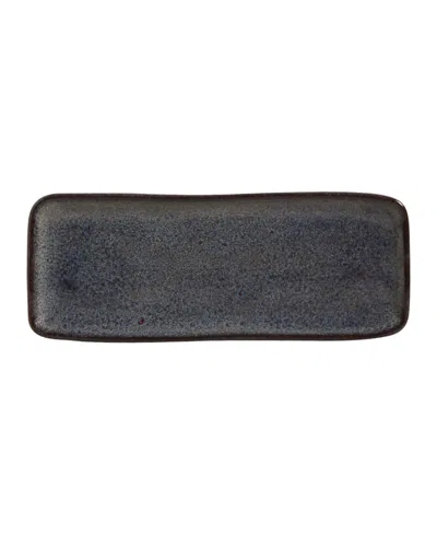 Porto Brasil 12.99" Stoneware Medium Rectangular Platters, Set Of 4 In Blue