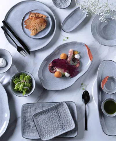 Porto Brasil Medium Shallow 11" Oval Platters, Set Of 4 In Gray