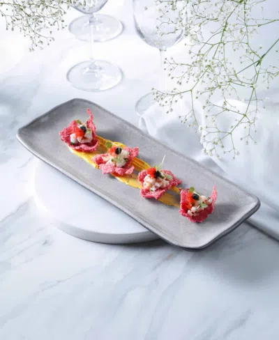 Porto Brasil 12.99" Stoneware Medium Rectangular Platters, Set Of 4 In Gray