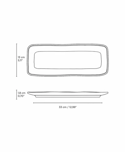 Porto Brasil 12.99" Stoneware Medium Rectangular Platters, Set Of 4 In Gray