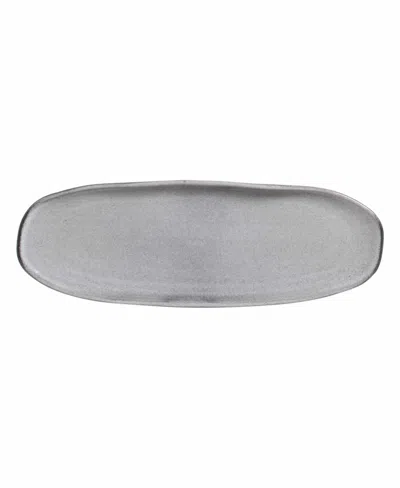 Porto Brasil 14.17" Stoneware Large Shallow Oval Platters, Set Of 4 In Gray