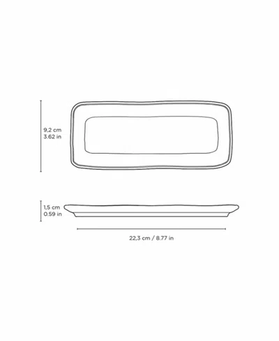 Porto Brasil Rectangular Platter Small Set Of 4 In Gray