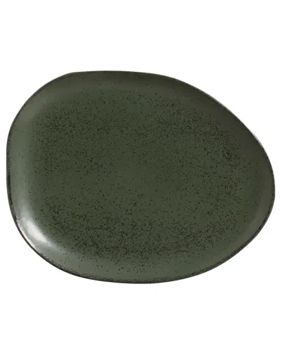 Porto Brasil Stoneware Oval Dinner Plates, Set Of 6 In Green