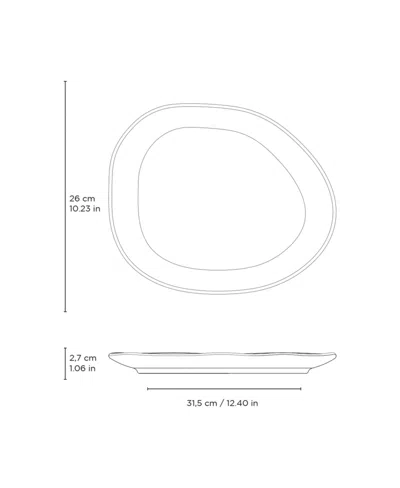 Porto Brasil Stoneware Oval Dinner Plates, Set Of 6 In Green