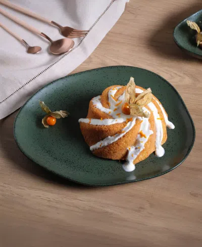 Porto Brasil Stoneware Oval Dinner Plates, Set Of 6 In Green