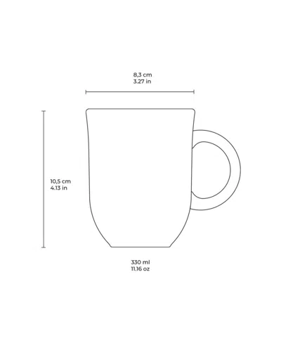 Porto Brasil Stoneware Coup Mugs, Set Of 4 In White