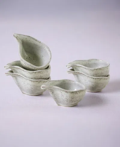 Porto Brasil Stoneware Teardrops, Set Of 6 In White