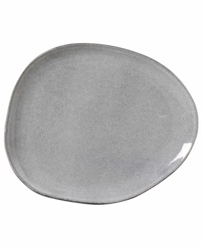 Porto Brasil Stoneware Oval Dinner Plates, Set Of 6 In Gray