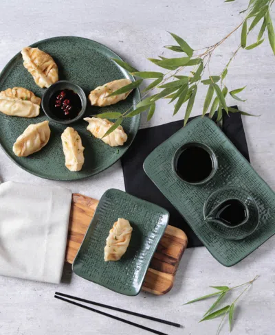 Porto Brasil Stoneware Teardrops, Set Of 6 In Green