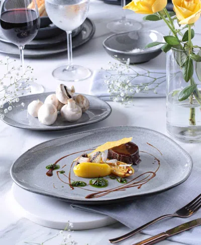 Porto Brasil Stoneware Oval Dinner Plates, Set Of 6 In Gray