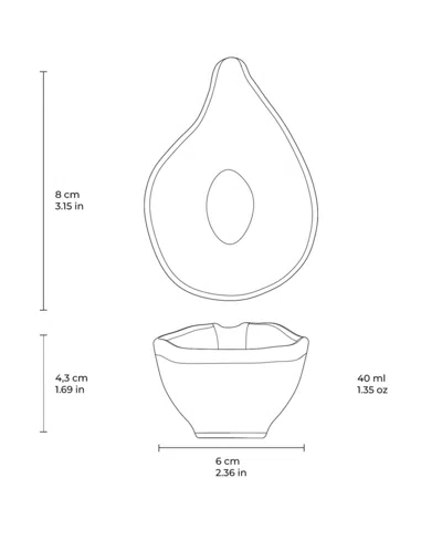 Porto Brasil Stoneware Teardrops, Set Of 6 In Green