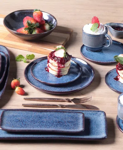 Porto Brasil Stoneware Teardrops, Set Of 6 In Blue