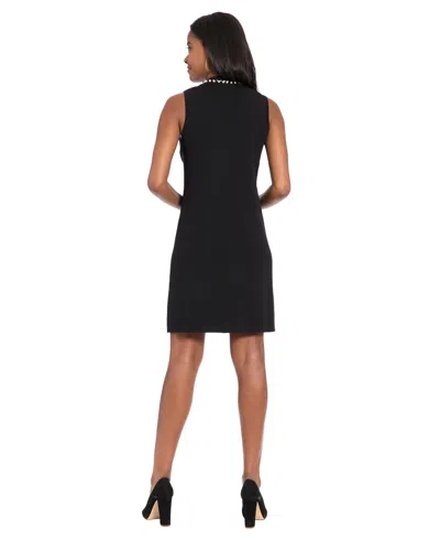 London Times Petite Sleeveless Sweater Dress In Black