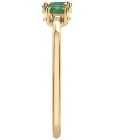 Macy's Three Oval Emerald (1/2 Ct. T.w.) Ring In 14k Gold-plated Over Sterling Silver In Gold