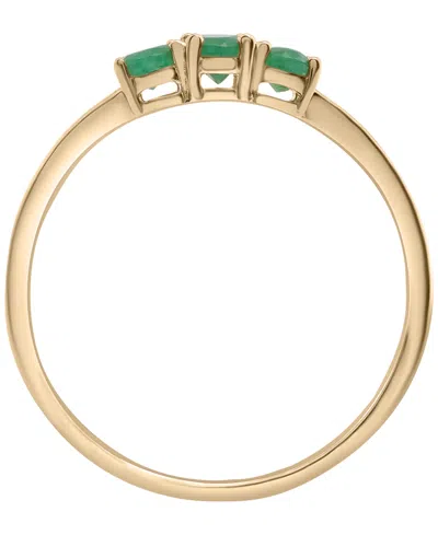 Macy's Three Oval Emerald (1/2 Ct. T.w.) Ring In 14k Gold-plated Over Sterling Silver In Gold