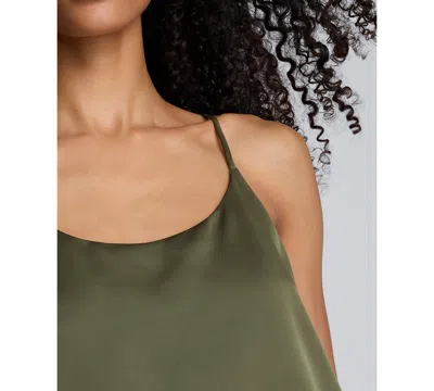 Kenneth Cole Scoop Neck Satin Cami In Green