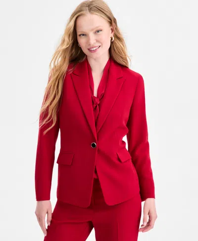 Kasper Women's Peak-lapel Single-button Blazer In Red