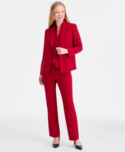 Kasper Women's Peak-lapel Single-button Blazer In Red