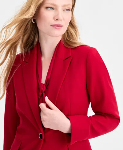 Kasper Women's Peak-lapel Single-button Blazer In Red