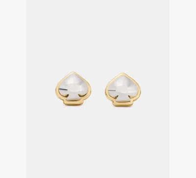 Kate Spade Two-tone Sculpted Spade Mini Stud Earrings In Gold