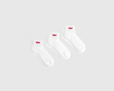 Levi's Mid Cut Socks (3-pack) In White