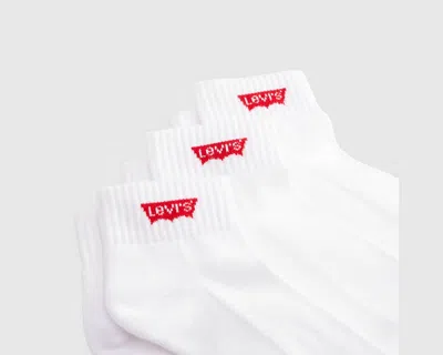 Levi's Mid Cut Socks (3-pack) In White