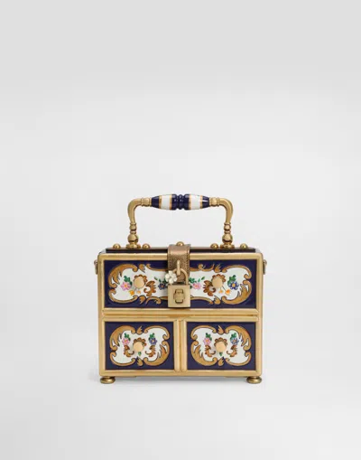 Dolce & Gabbana Dolce Box Handbag In Painted Wood In Multi
