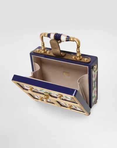 Dolce & Gabbana Dolce Box Handbag In Painted Wood In Multi