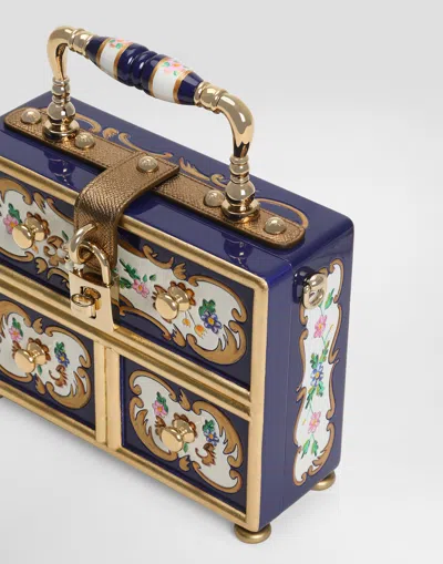 Dolce & Gabbana Dolce Box Handbag In Painted Wood In Multi