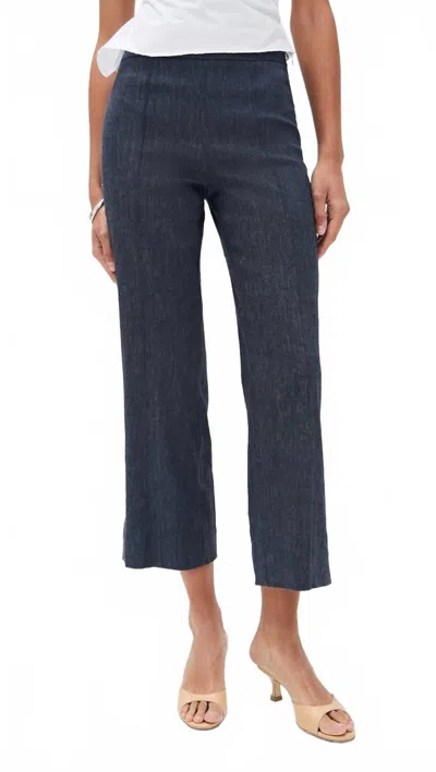 Staud Knack Linen Pants In Chambray In Blue