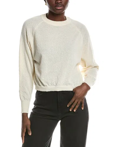 Industry Textured Cropped Sweater In White