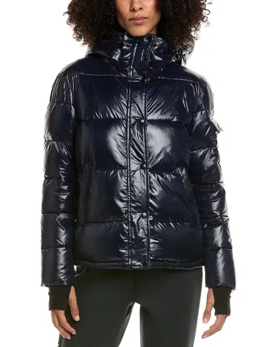 S13 Ella Gloss Straight Puffer Coat In Blue